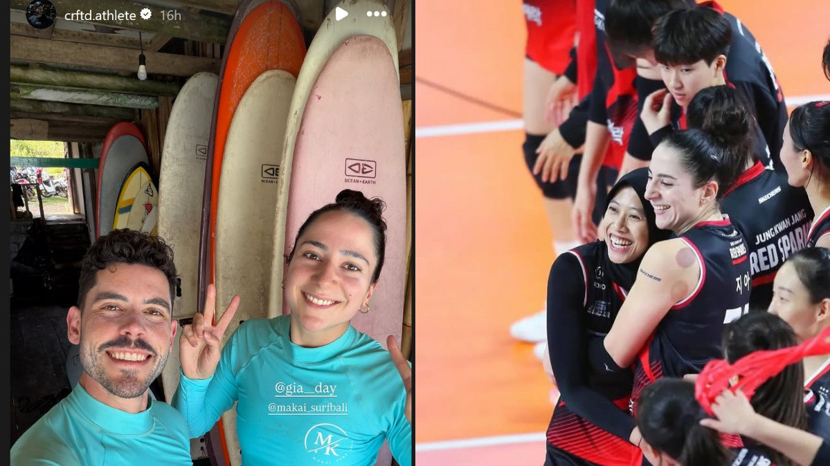 Giovanna Milana bersama sang suami sedang liburan di Pulau Bali, Indonesia.