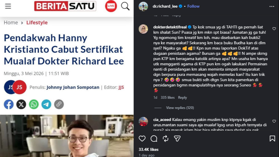 Doktif timpali pernyataan dr Richard Lee