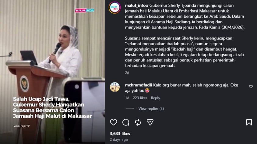 Gubernur Malut Sherly Tjoanda salah ucap