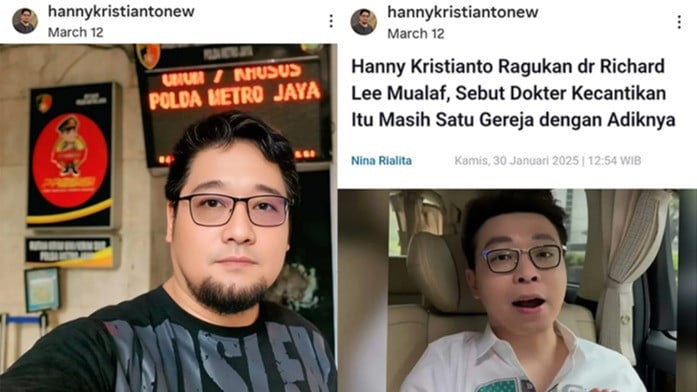 Hanny Kristianto ingatkan kembali soal pernyataannya yang meragukan dr Richard Lee Mualaf