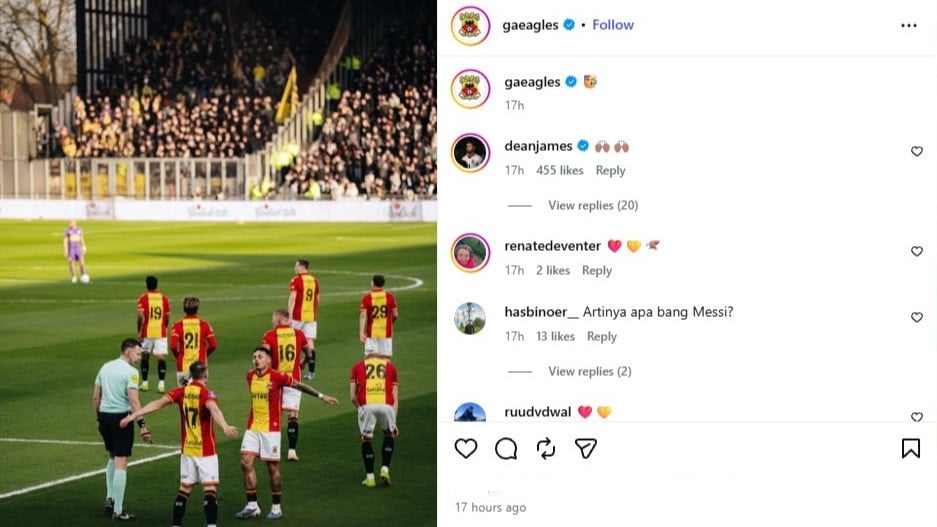 Go Ahead Eagles sindir NAC Breda di Instagram
