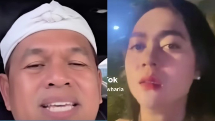 Kolase foto Gubernur Jawa Barat Dedi Mulyadi - Pemilik akun Tiktok @anggunwharia