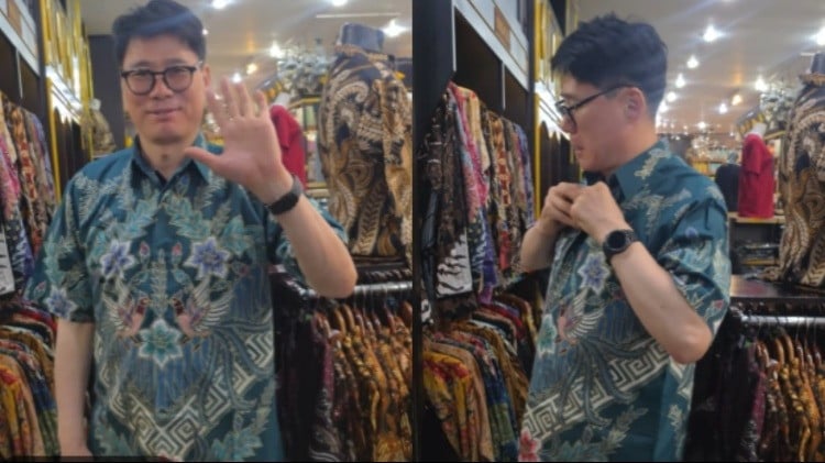 Pelatih Hillstate Kang Sung-hyung belanja batik usai temui Megawati Hangestri