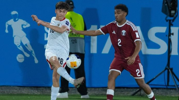 Aksi Noha Pohan saat Timnas Indonesia U-17 hadapi Qatar