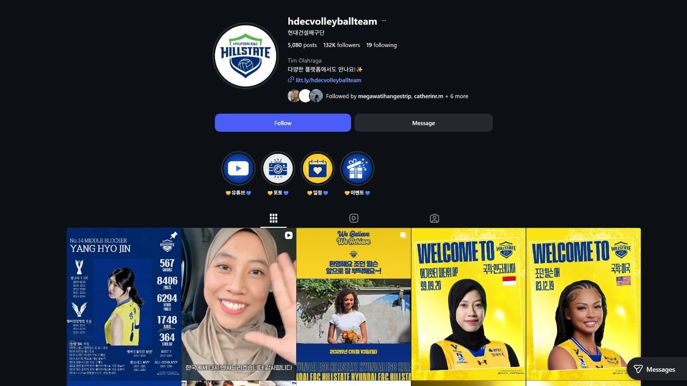 Megawati Hangestri Buat Followerts Hyundai E&C Hillstate Naik 2x Lipat