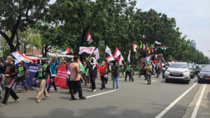 Demo Bela Palestina, Ratusan Personel Gabungan Jaga Kedubes AS