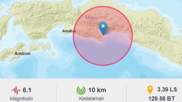 Gempa Magnitudo 6,1 Guncang Maluku Tengah