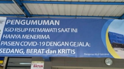 IGD RSUP Fatmawati Penuh, Tidak Terima Pasien Non-Covid-19
