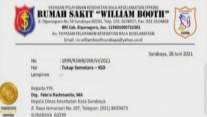 Banyak Nakes Terpapar, RS William Booth Surabaya Lockdown