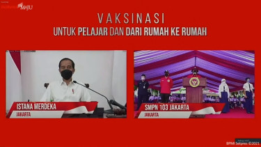 Presiden Tinjau Online Vaksinasi Serentak Pelajar SMP-SMA Episentrum Covid-19