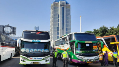 Langgar PPKM Darurat, 36 Bus AKAP Damankan Polda Metro Jaya