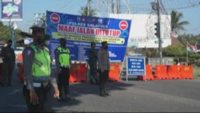 Polres Salatiga Lakukan Penyekatan di Jalan Utama Semarang - Solo