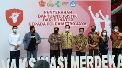 Polda Metro Jaya Terima Bantuan Logistik Vaksin Merdeka