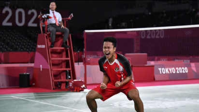Pebulutangkis Anthony Ginting Maju ke  Semifinal Olimpiade Tokyo