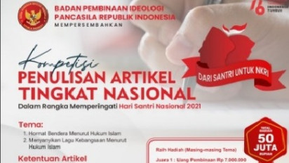 Lomba Artikel Hari Santri Nasional 2021, BPIP:  Tak Ada Niat Benturkan Nilai Agama dan Nasionalisme