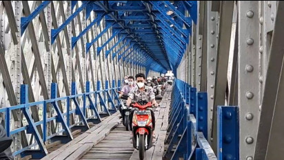 Sempat Ditutup, Jembatan Multifungsi Berusia 128 Tahun di Ciamis Kembali Dilintasi