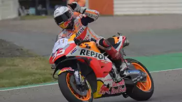 Pembalap dari Repsol Honda Marc Marquez.