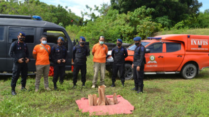 Polisi Ledakkan Sebelas Bom Lontong Berdaya Ledak Tinggi Milik Teroris Poso