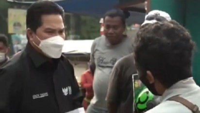 Menteri BUMN Erick Thohir Blusukan ke Pengemudi Ojol