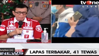 Menteri Yasonna Sampaikan Duka ke Keluarga Korban Kebakaran LP Tangerang