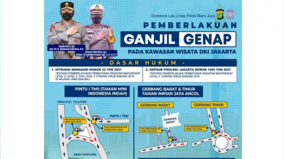 Mulai Hari Ini ada Ganjil Genap di Ancol dan TMII
