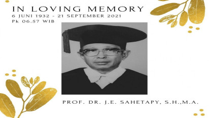 Guru Besar FH Unair Sekaligus Pakar Hukum Prof JE Sahetapy Tutup Usia