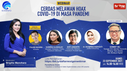 Kominfo dan tvOne Gelar Webinar Cerdas Melawan Hoax Covid-19 di Masa Pandemi 