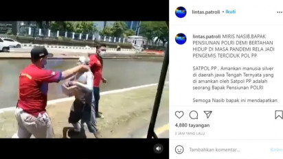 VIRAL, Manusia Silver Diamankan Ternyata Pensiunan Polisi