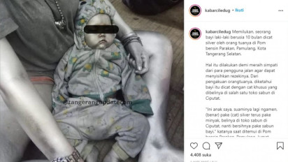 Viral, Bayi Dicat Manusia Silver