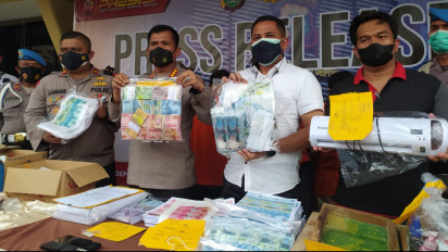 Polsek Cimanggis Ciduk 4 Tersangka Pencetak & Pengedar Uang Palsu