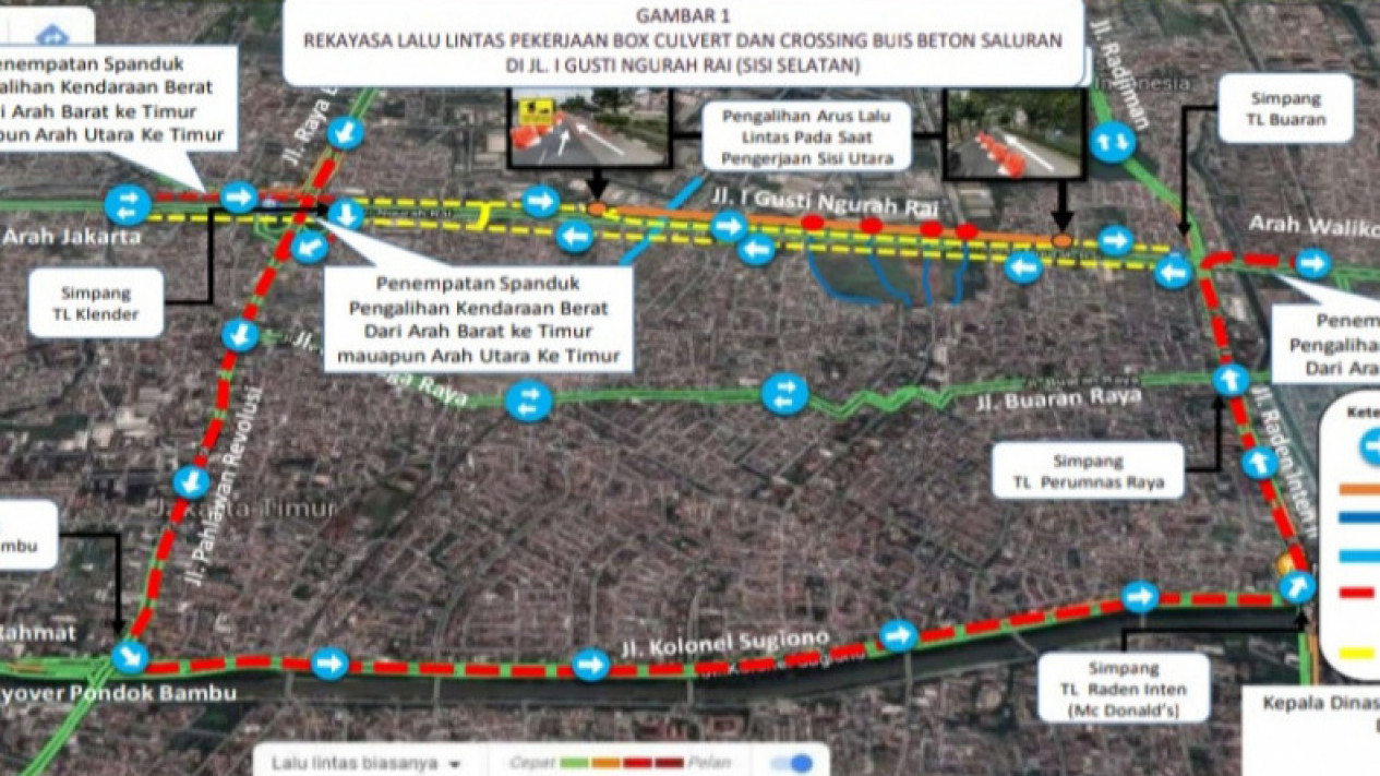 Dishub DKI Jakarta ​Rekayasa Lalu Lintas Jalan I Gusti Ngurah Rai Hingga 15 Desember
            - galeri foto