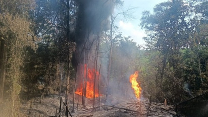 Sumur Minyak Ilegal di Musi Banyuasin Terbakar Lagi