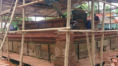 Pemugaran Candi Mirigambar Hampir Tuntas