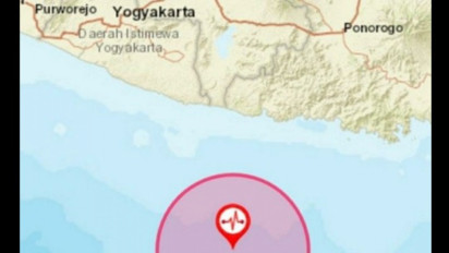 Gempa Magnitudo 4,8 Berpusat di Pacitan Terasa Hingga ke Yogyakarta