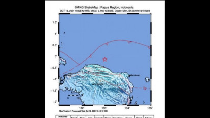 Tambrauw Papua Barat Diguncang Gempa Magnitudo 5,3