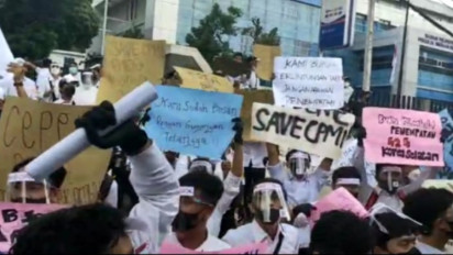 Ribuan Calon Pekerja Migran Indonesia (CPMI) Demo di Kemnaker