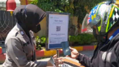 Wajib ‘Scan Barcode’ PeduliLindungi di Mapolres Asahan