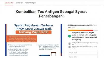 41 Ribu Lebih Orang Teken Petisi Penolakan Tes PCR Penerbangan