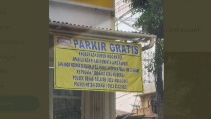Heboh Spanduk Parkir Gratis di Indomaret Bekasi, Banjir Dukungan Netizen