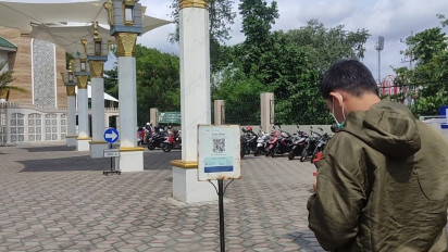 Ujicoba New Normal, Masjid Ar Rahman Blitar Pasang Aplikasi Peduli Lindungi