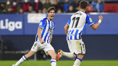 Real Sociedad di Puncak Klasemen Usai Kalahkan Osasuna 2-0