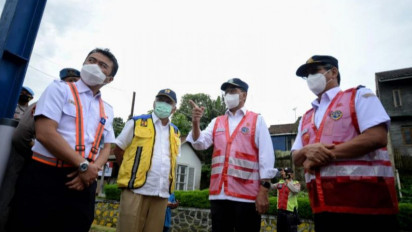 Ditarget Tuntas  Maret 2022,  Menhub & Menteri PUPR Cek Proyek Jalur Ganda Kereta Bogor-Sukabumi