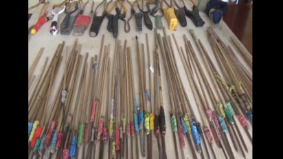 Puluhan Busur dan Ketapel Diamankan Polres Pelabuhan Makassar dari Pelaku Tawuran