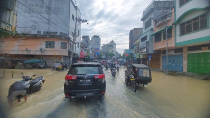 Banjir di Tebing Tinggi Sejumlah Ruas di Jalan Protokol Masih Terendam