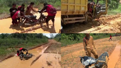 Jalan Penghubung Rusak Parah, Warga Empat Desa di Kabupaten Kotawaringin Barat, Kalteng Berharap Segera Diperbaiki