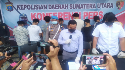 Polisi Bekuk 9 Anggota Geng Motor Pelaku Begal yang Serang Pemukiman Warga di Marindal Medan