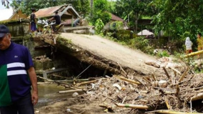 Dinas PUPR NTB Bangun Jembatan Darurat Dampak Banjir Sekotong