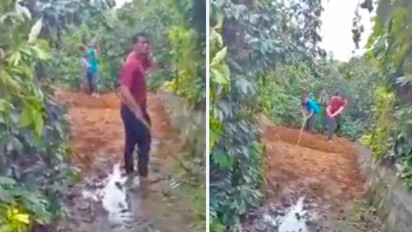 Viral! Diduga Kalah Pilkades Dua Warga Tutup Akses Jalan Desa