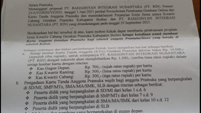 Surat Edaran Kwarcab Brebes, Cetak Kartu Anggota Pramuka Berbayar Diprotes Warga