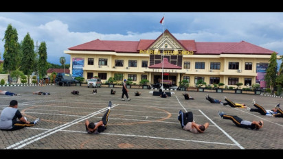 Puluhan Polisi Gendut di Situbondo Jalani Program Perampingan Badan